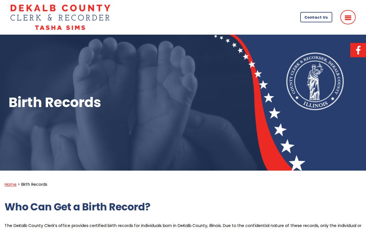 DeKalb County birth record eligibility and request information