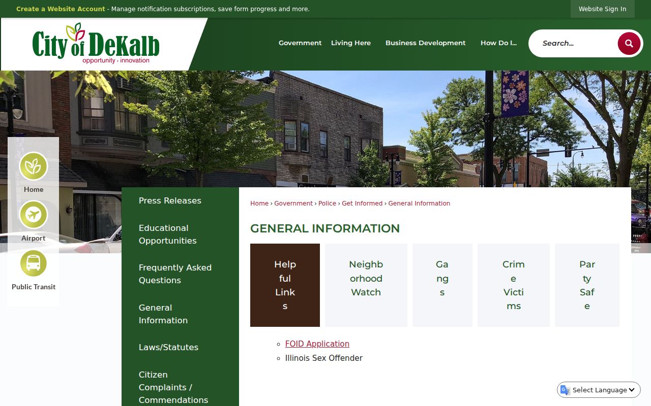 City of DeKalb Neighborhood Watch information for block connections